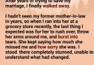 Years after my divorce, my former mother-in-law broke down in tears and apologized. She had finally uncovered the secret her son had spent years hiding—and realized we had both been living inside the same lie.