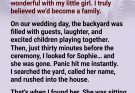 Thirty minutes before I was supposed to marry the woman I loved, my eight-year-old daughter disappeared. I found her hiding inside the house, crying and clutching her teddy bear. What she whispered made me question everything—until one honest conversation changed the course of our wedding and our future as a family.
