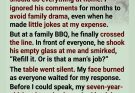 My father-in-law publicly told me to refill his glass because “that’s a woman’s job.” Before I could respond, my 7-year-old daughter stood up and asked him one innocent question. The entire backyard went silent—and Grandpa couldn’t find an answer.