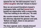 My father thought Grandma’s will would leave me with nothing. Instead, it gave me the one thing he could never take away—the truth.